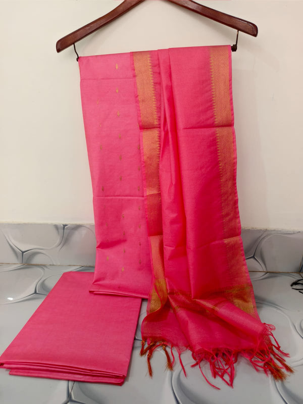 Bhagalpuri Cotton Silk Weaving Unstitched Suit.