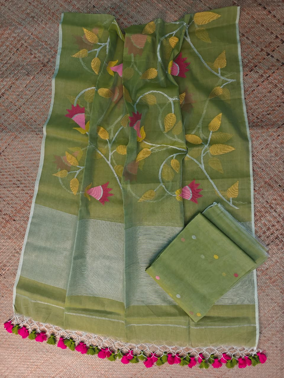 Pure Muslin Jamdani Work 2 pc Unstitched Suit