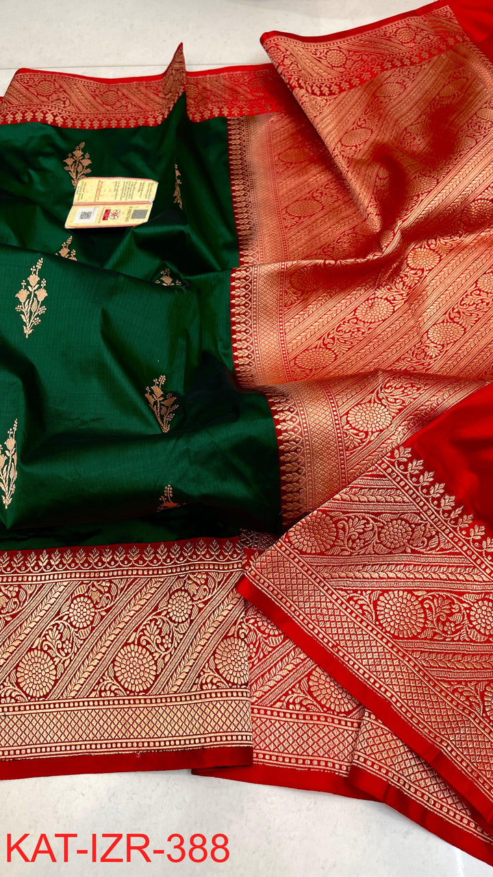 Pure Katan Silk Saree With Antique Zari Work Saree.