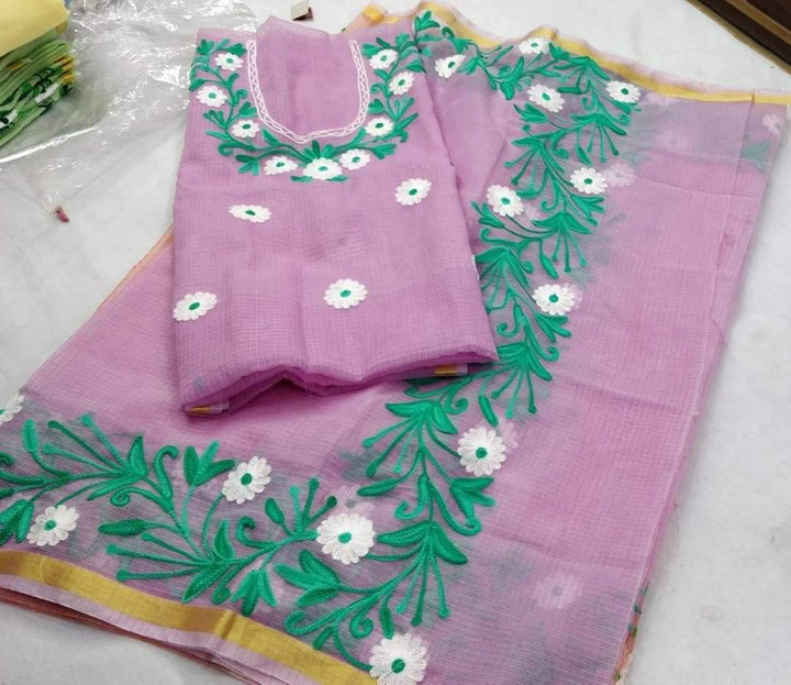 Kota Doriya Embroidery work 3-pc Unstitched Suit.