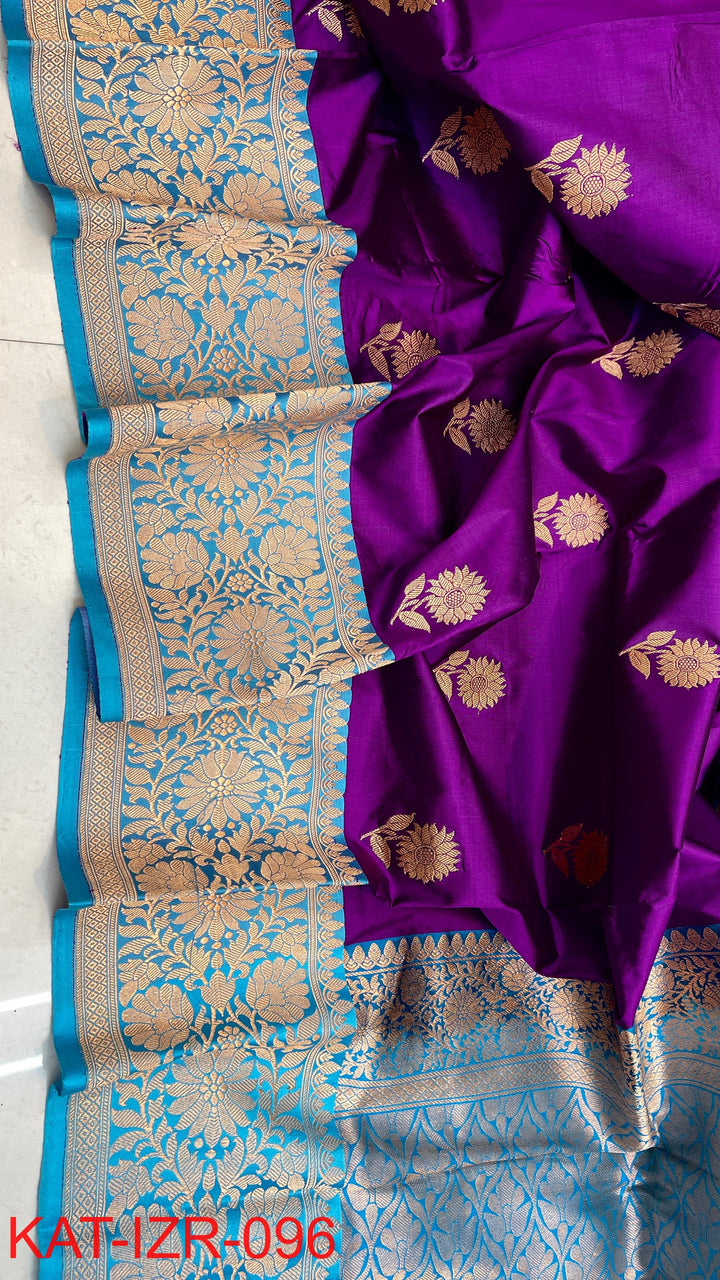Pure Katan Silk Saree With Antique Zari Work Saree.