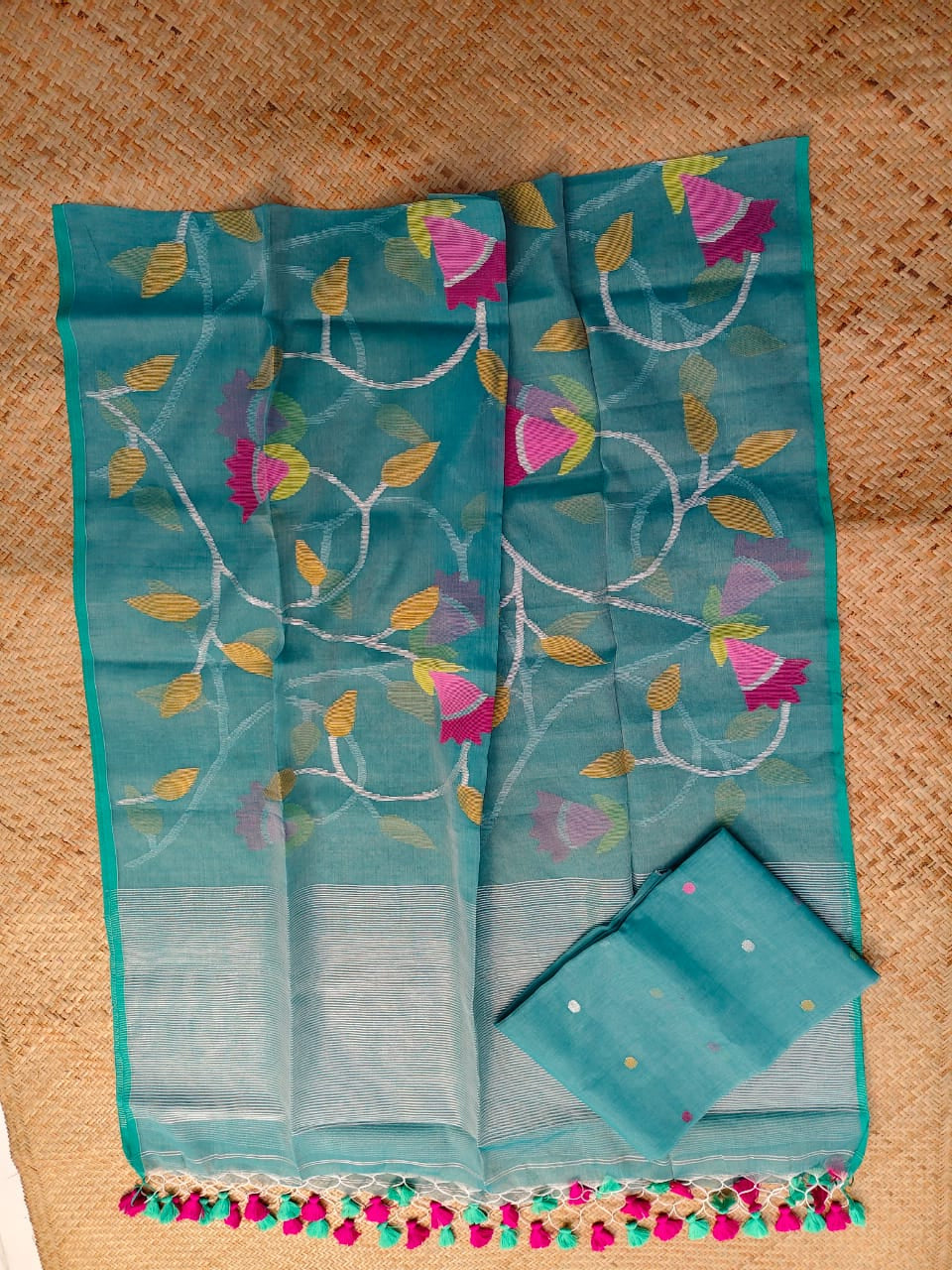 Pure Muslin Jamdani Work 2 pc Unstitched Suit
