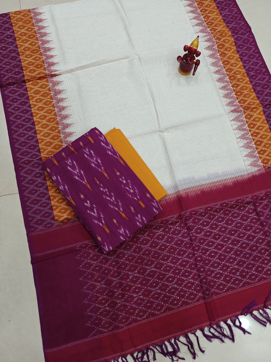 Pure Double Ikkat Cotton Unstitched Suit.