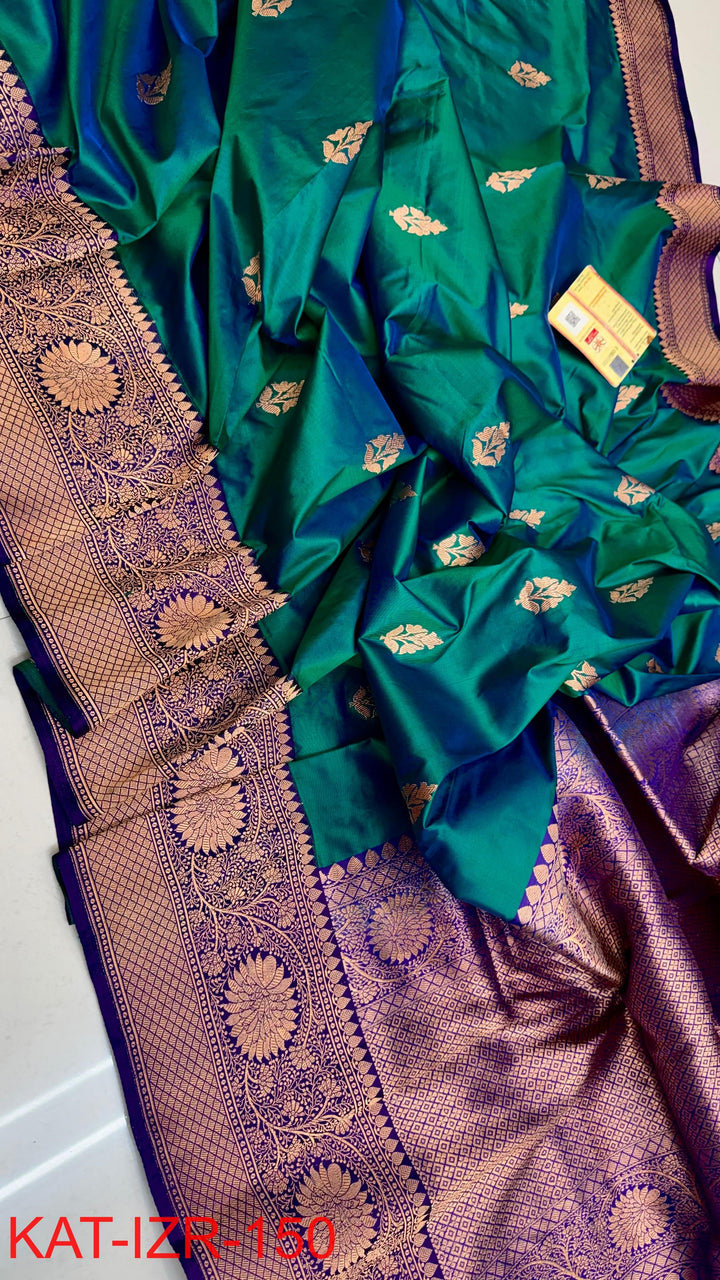 Pure Katan silk Saree with Antique Zari Work Saree.
