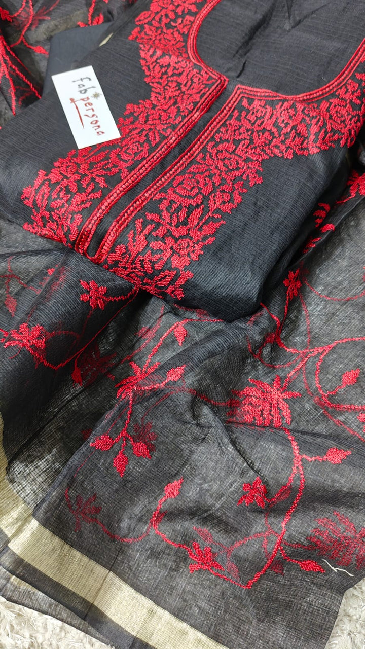 Pure Cotton Kota Doriya Salwar Suit with Embroidery Work