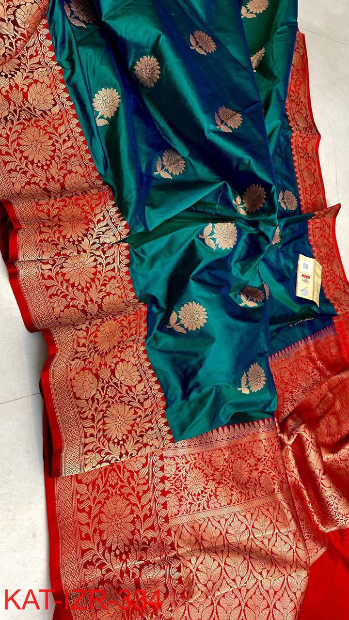 Pure Katan Silk Saree With Antique Zari Work Saree.
