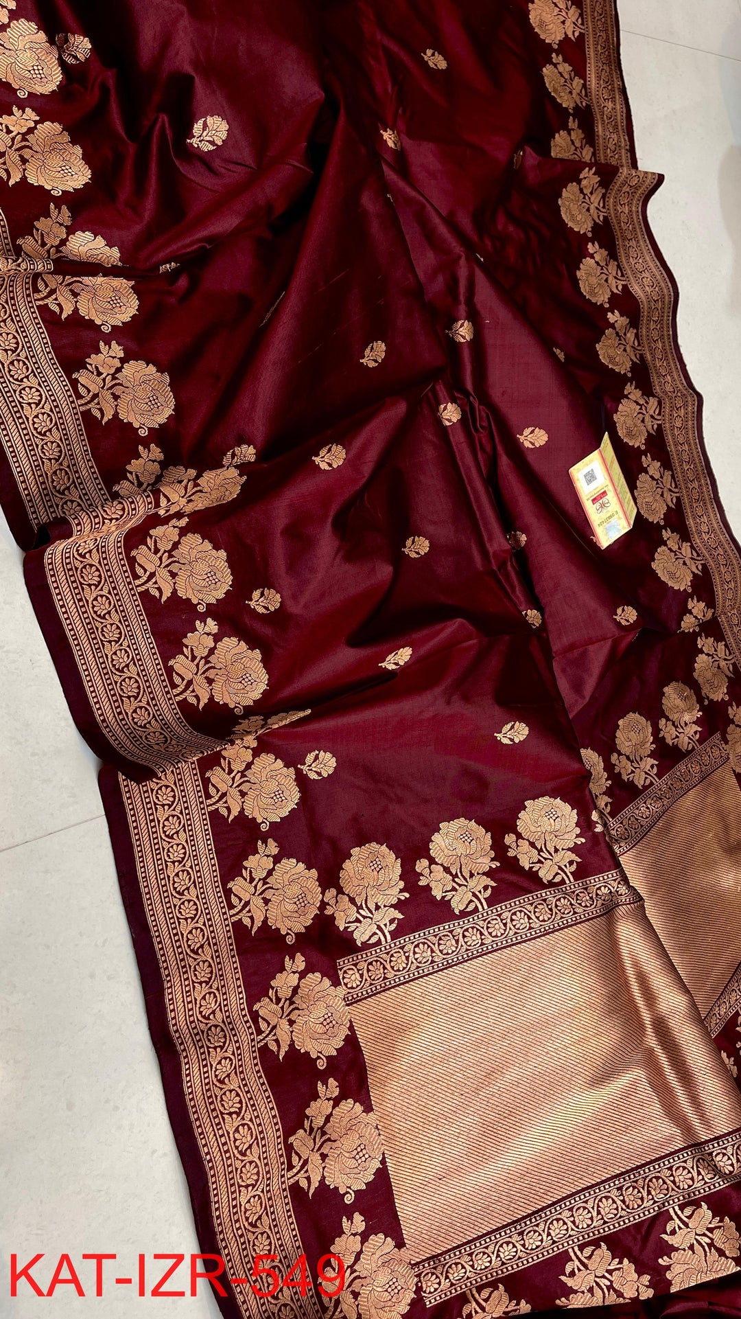 Pure Katan Silk Saree With Antique Zari Work Saree.