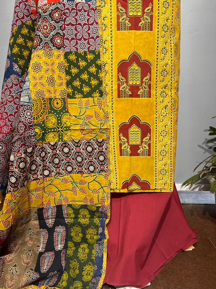 Pure Cotton Azrakh Print Unstitched suit With Dupatta.