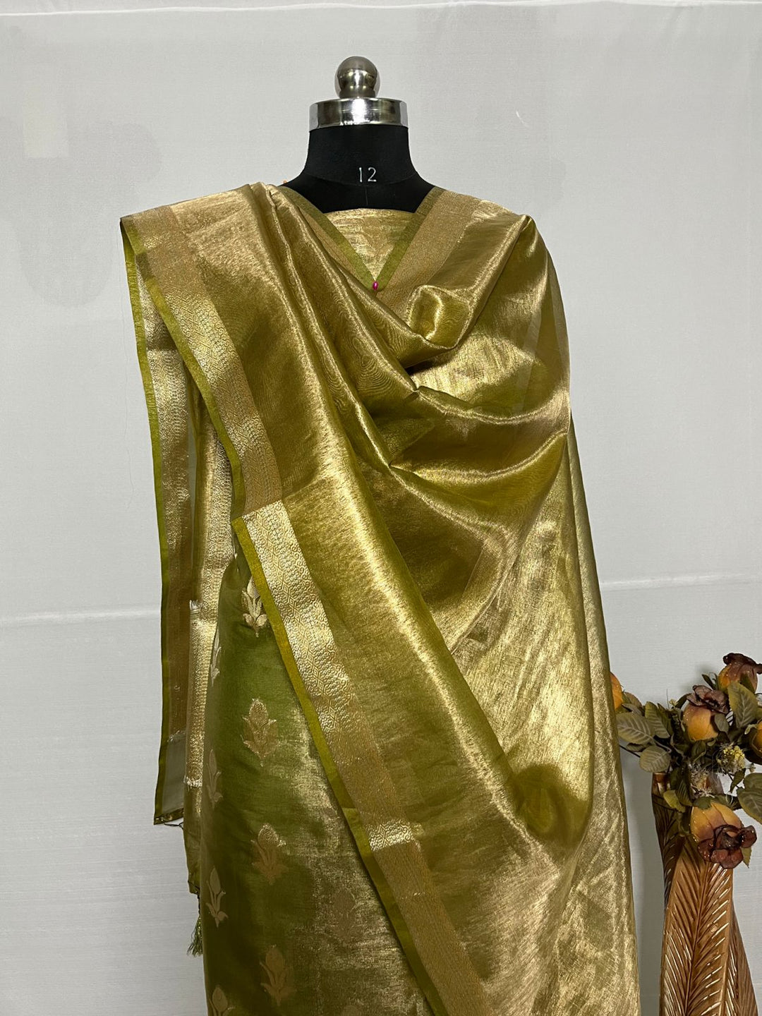 Pure Banarasi Tissue Unstitched Suit.