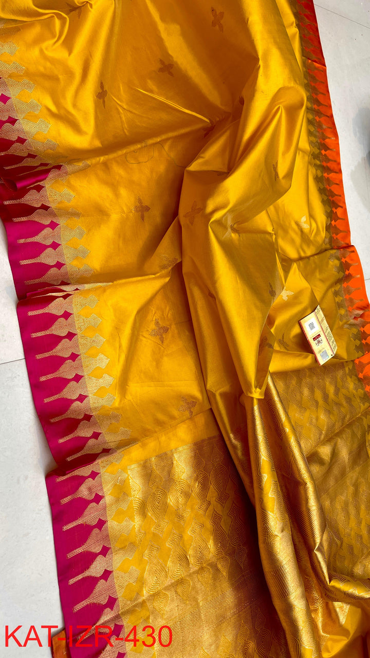 Pure Katan Silk Saree With Antique Zari Work Saree.