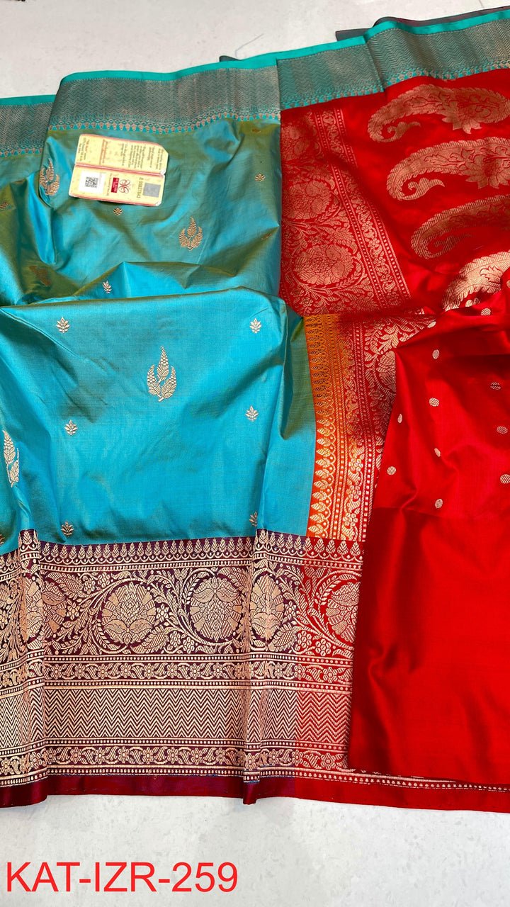 Pure Katan Silk Saree With Antique Zari Work Saree.