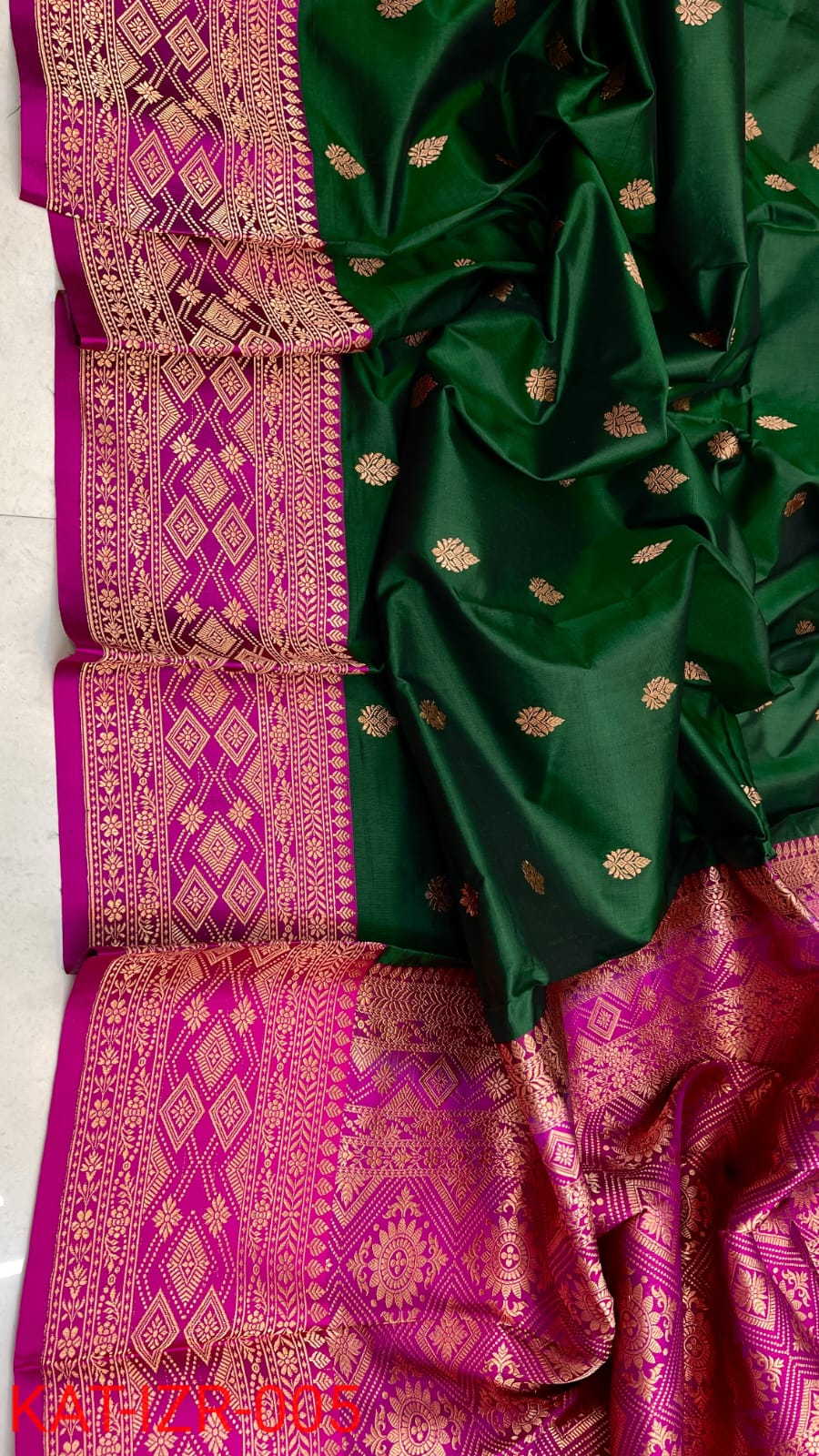 Pure Katan silk Saree with Antique Zari Work Saree.