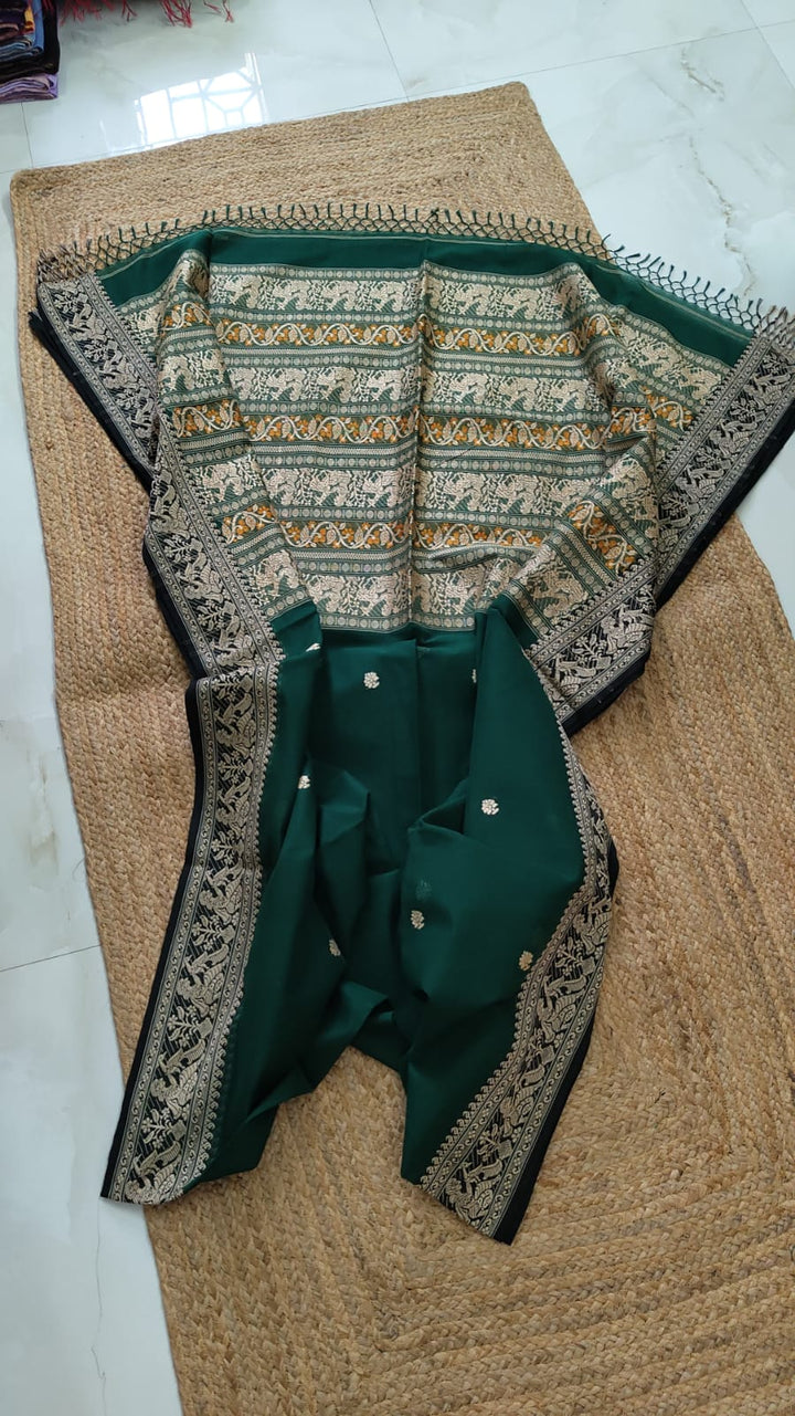 Pure Cotton Baluchuri Saree With Blouse (100count).