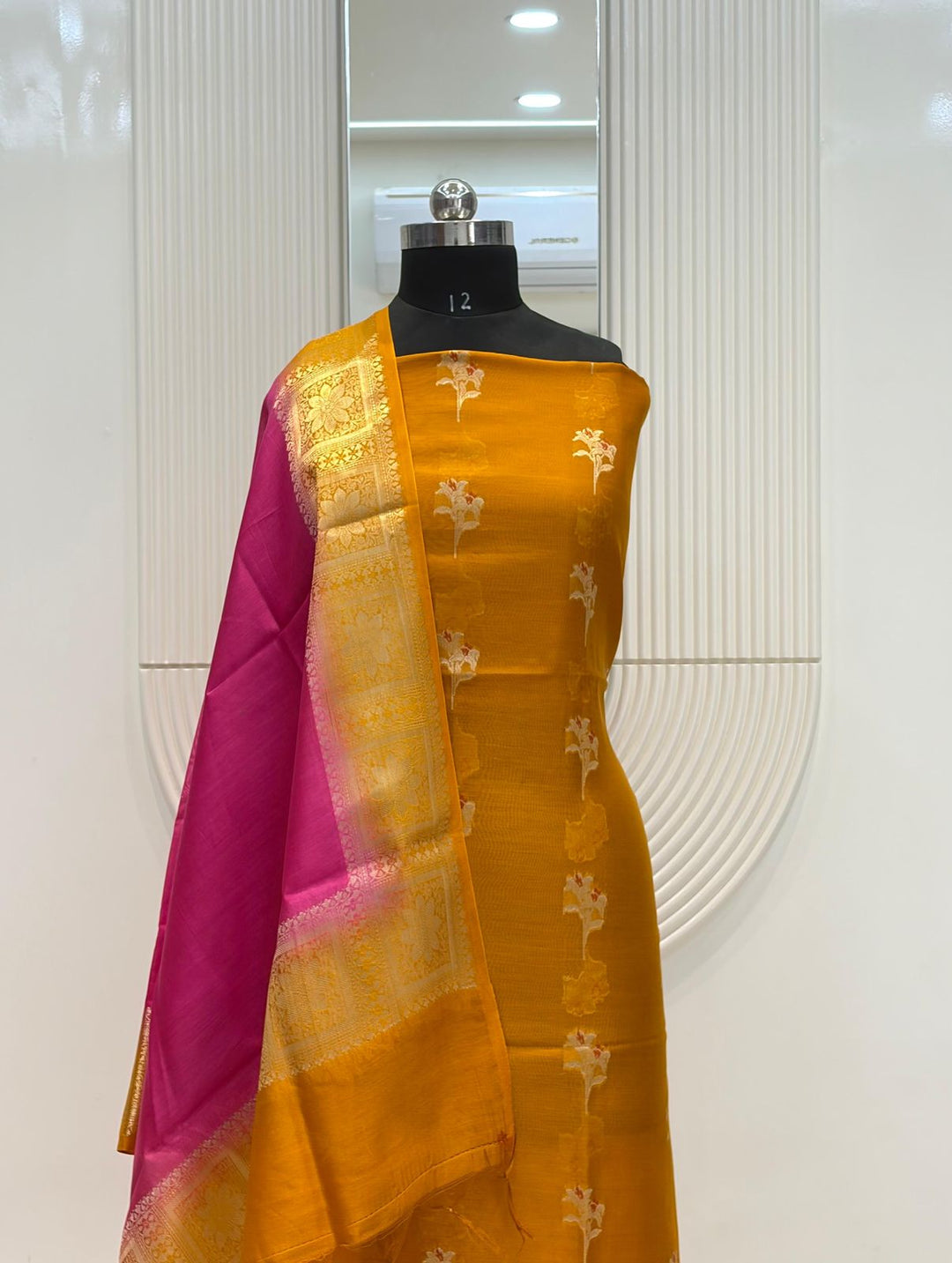 Pure Banarasi Chanderi Silk unstitched suit