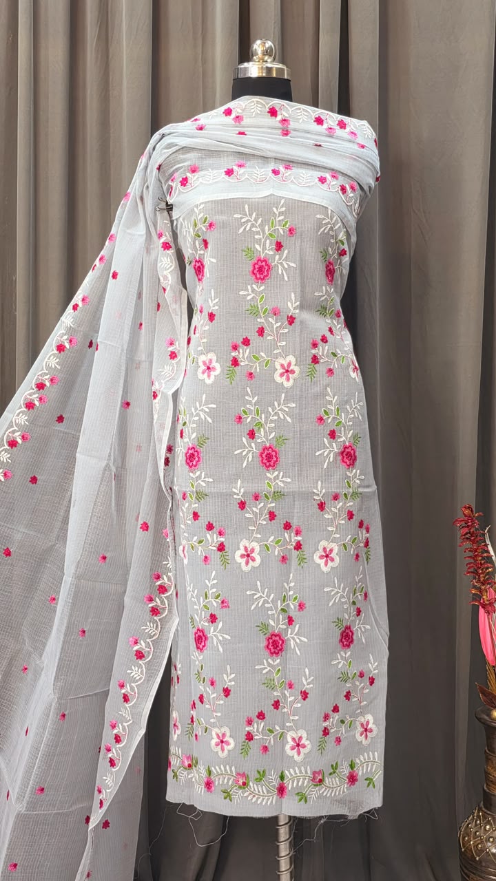 Kota Doriya Embroidery work 3-pc Unstitched Suit