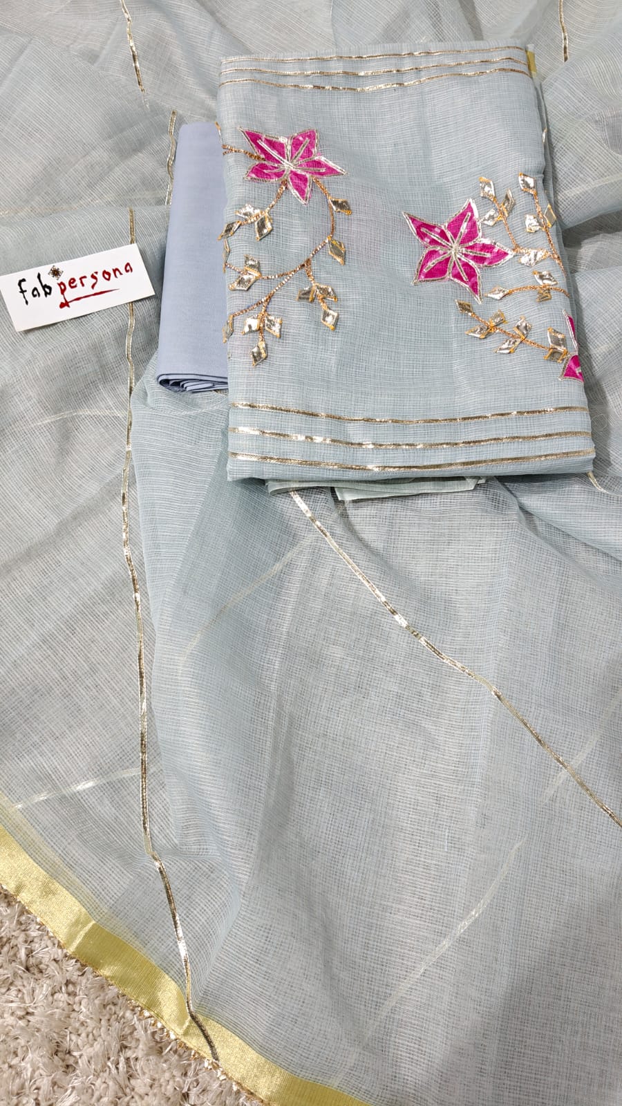 Kota Doriya Gotta Patti Work Unstitched Suit
