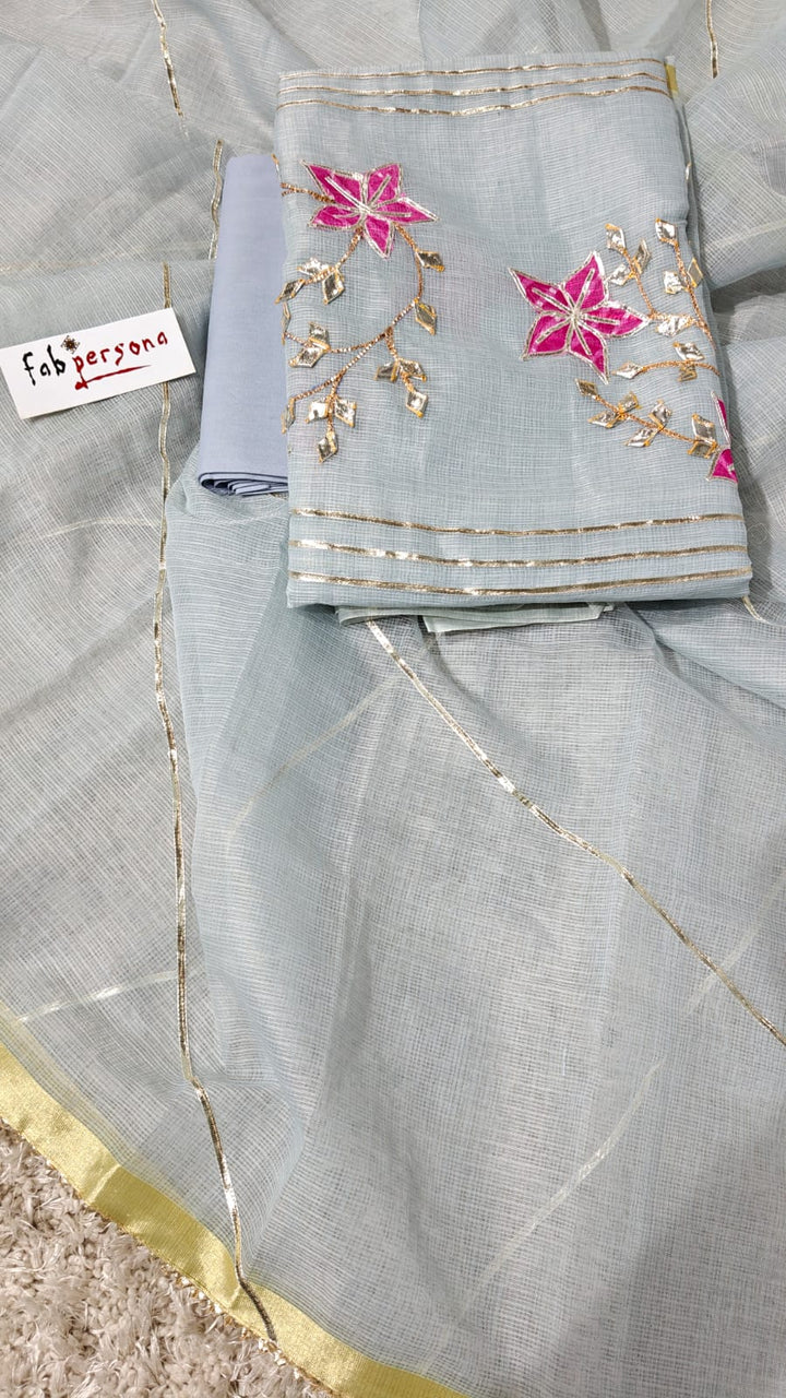 Kota Doriya Gotta Patti Work Unstitched Suit