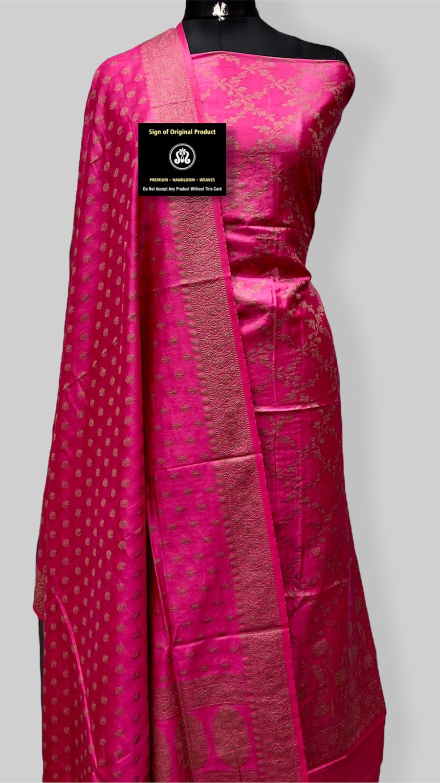 Banarasi Chiniya Silk Zari Work  Unstitched Suit With Chiniya Silk Dupatta.
