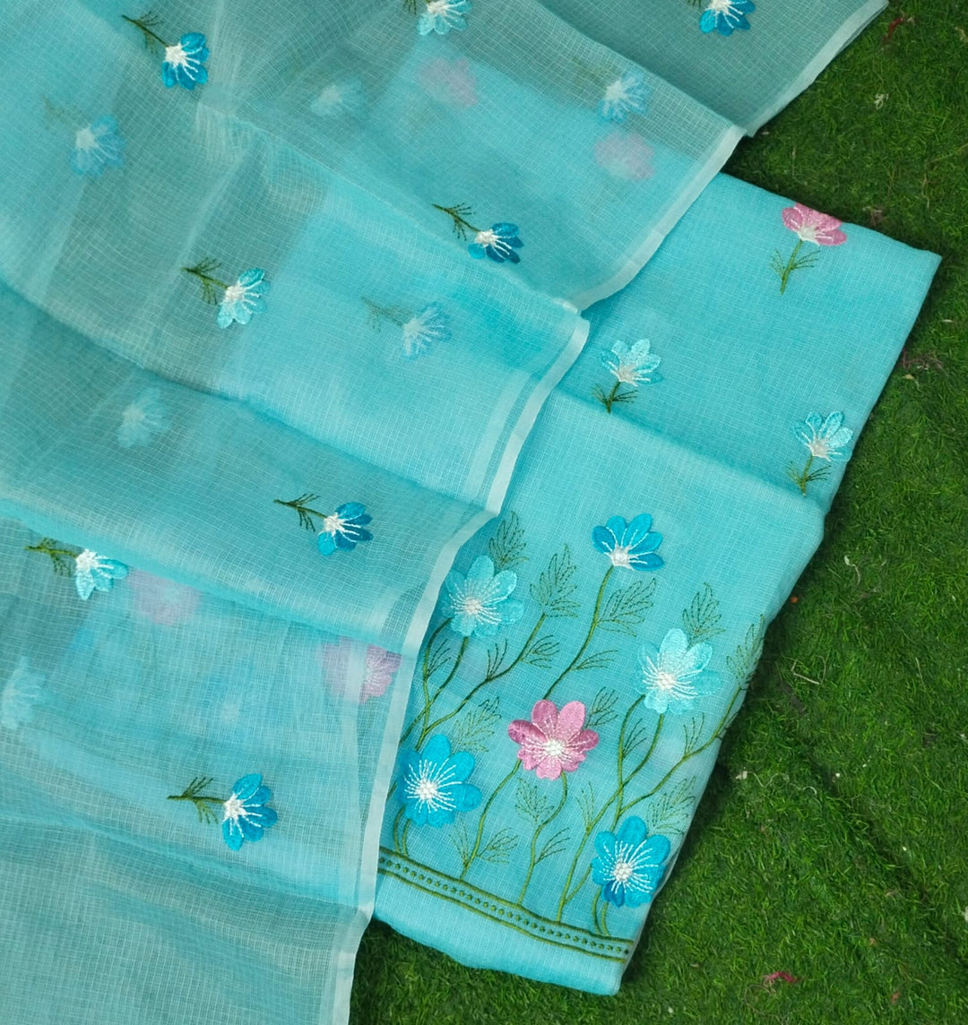 Exclusive Pure Kota Cotton Unstitched Suit With Embroidery Work