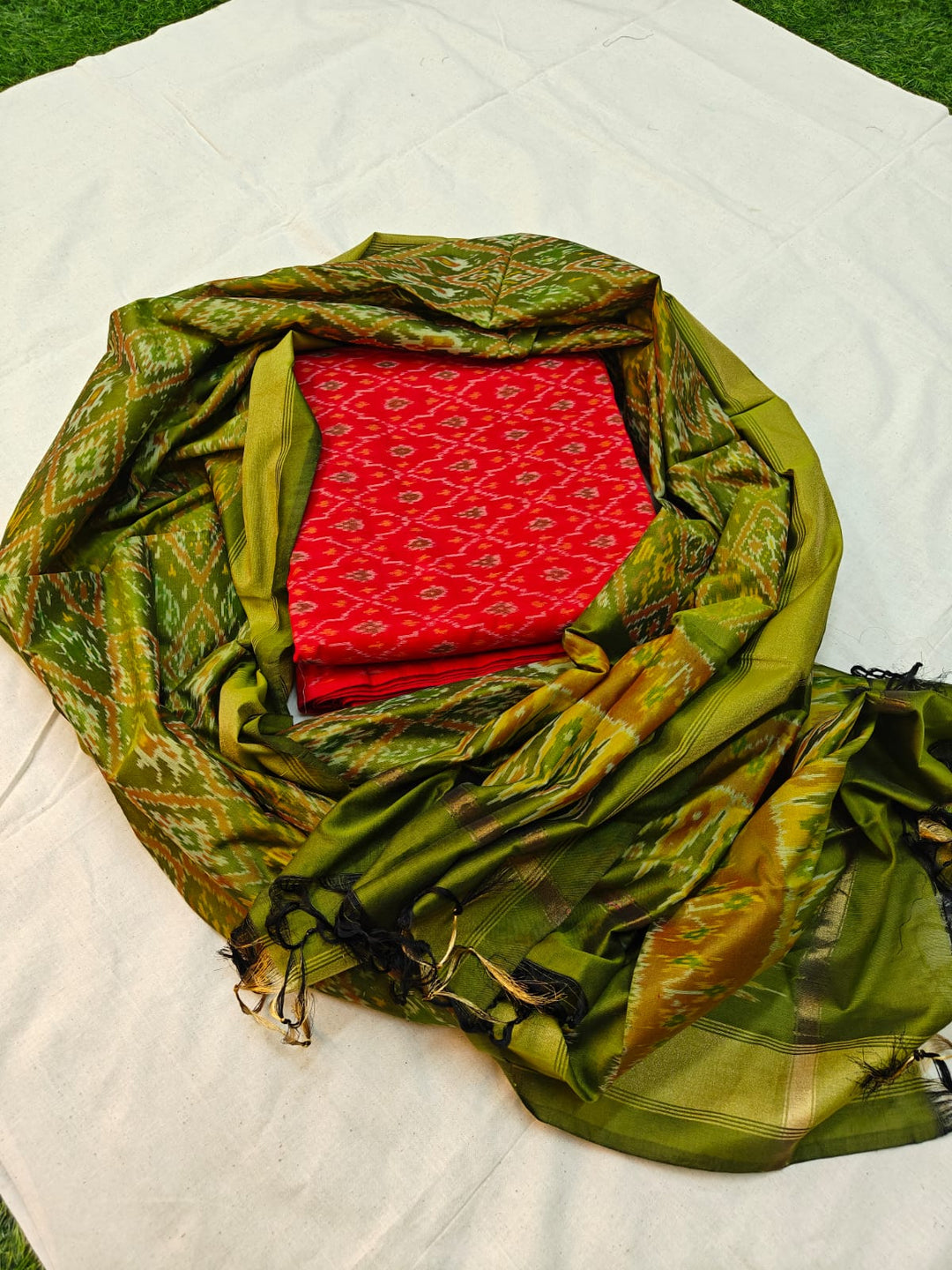 Pure Ikkat Sico Silk Unstitched Suit