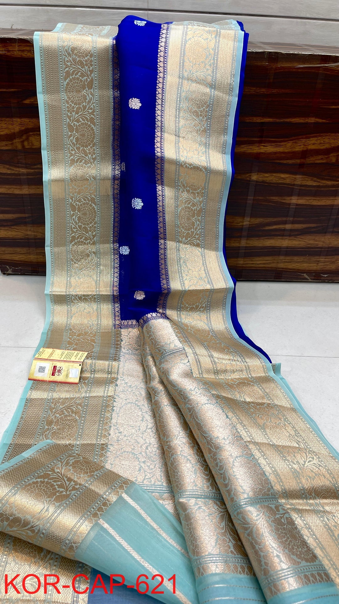 Pure Kora Organza Silk Handloom Zari Work Saree.