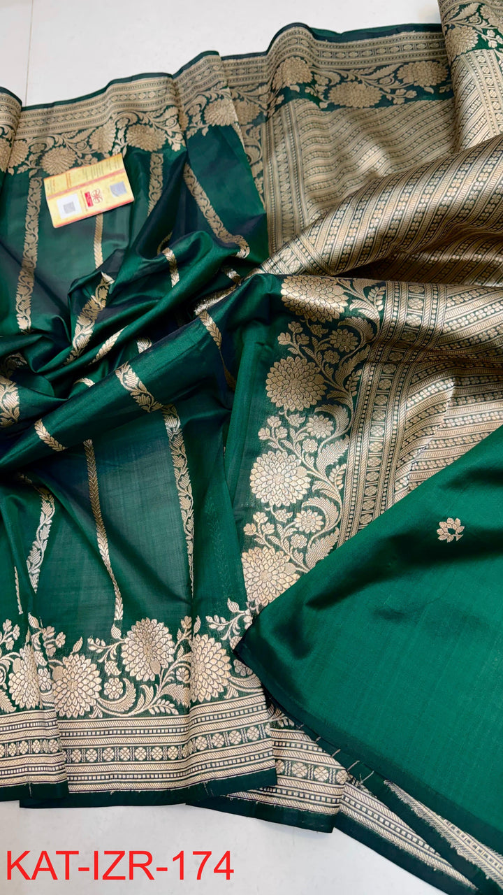 Pure Katan Silk Saree With Antique Zari Work Saree.