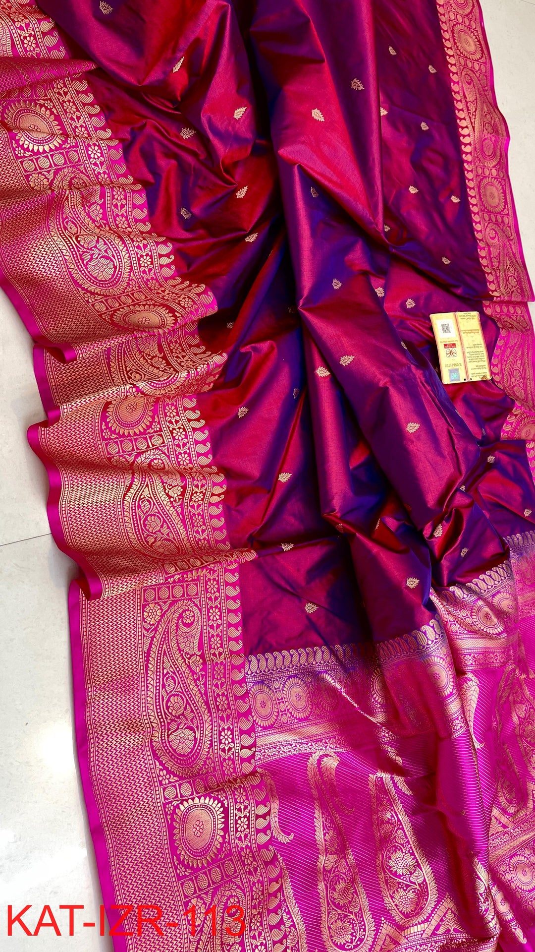 Pure Katan silk Saree with Antique Zari Work Saree.