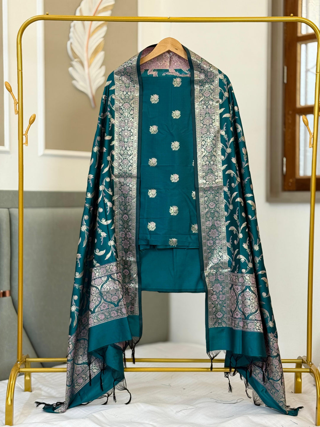 Banarasi Silk Unstitched Suit