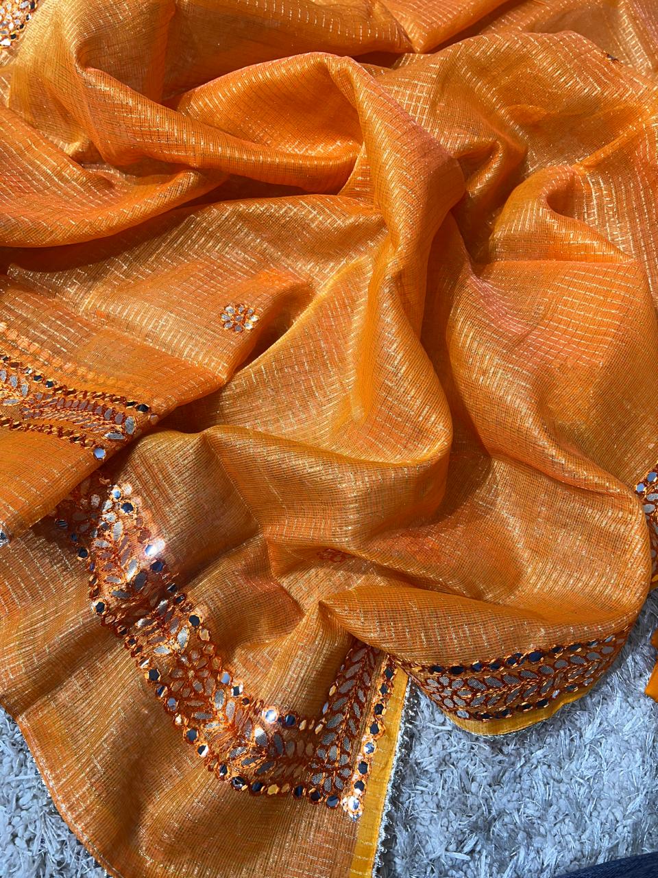 Kota Doriya  Hand Gotta Patti Work Unstitched Suit