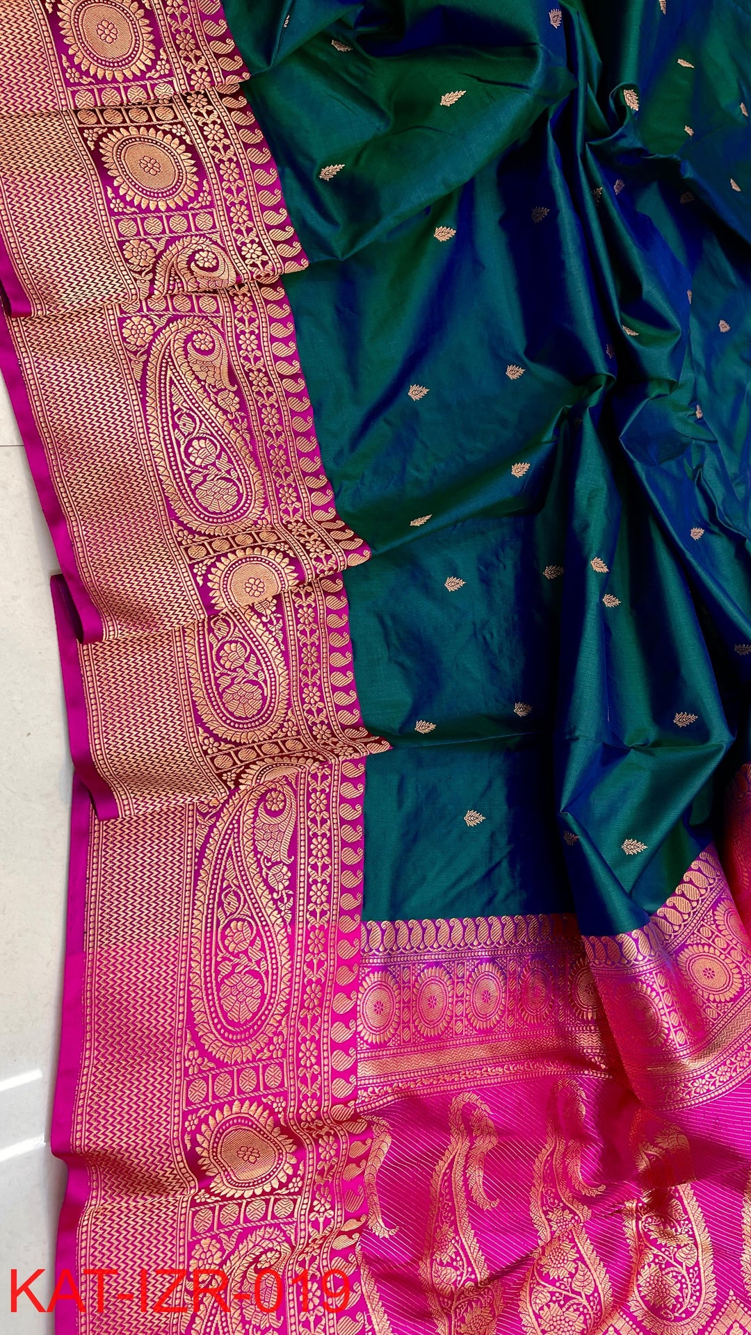 Pure Katan silk Saree with Antique Zari Work Saree.