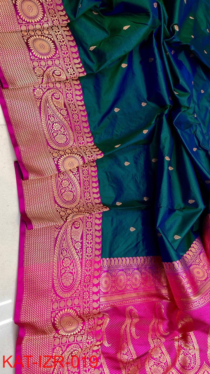 Pure Katan silk Saree with Antique Zari Work Saree.