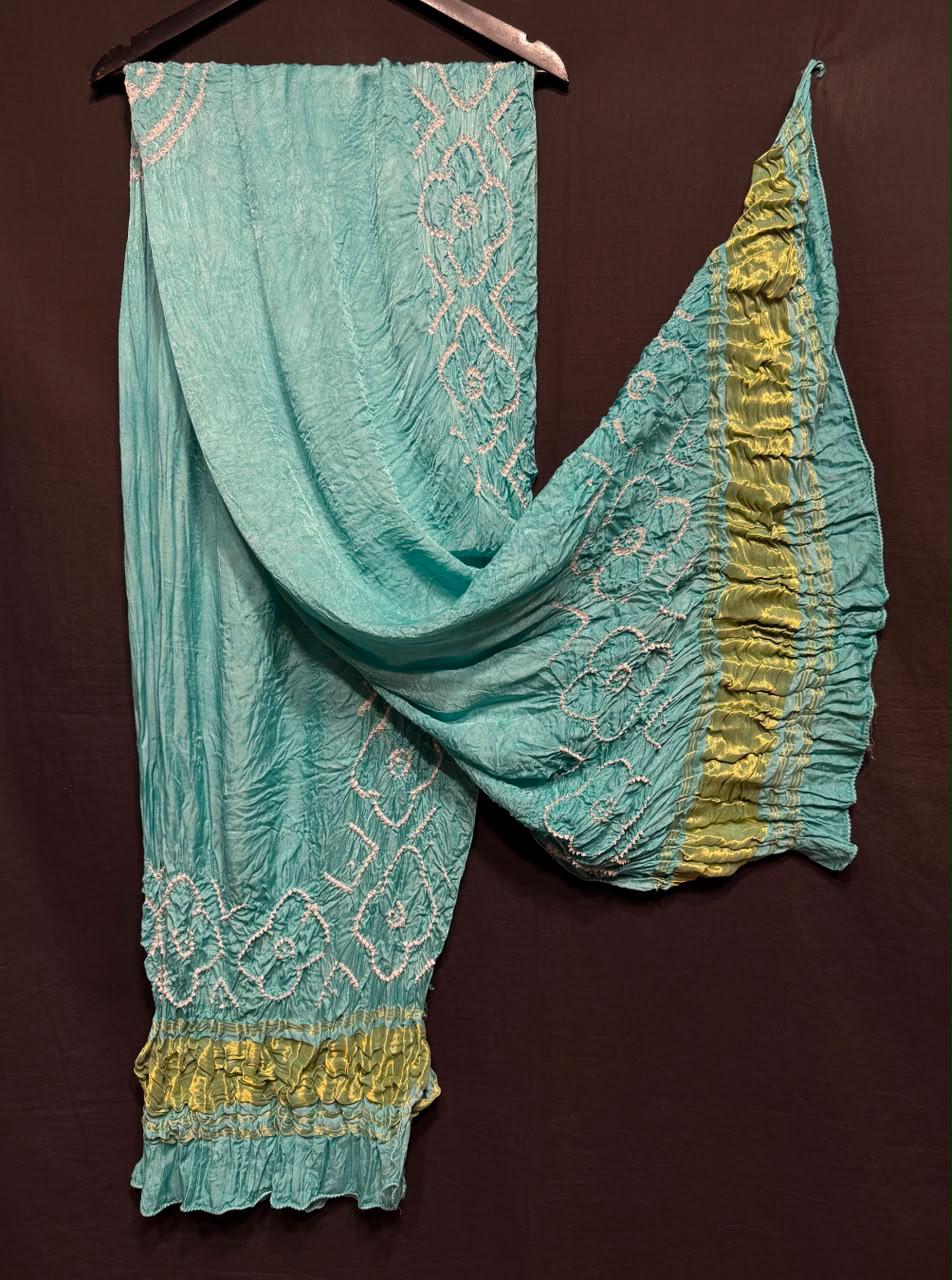 Pure Modal Silk Rayi Bandhej Heavy Tissue Pallu Dupatta