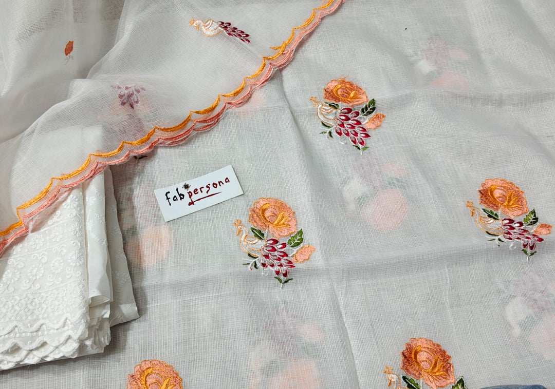 Pure Kota Doriya Resham Work Unstitched Suits