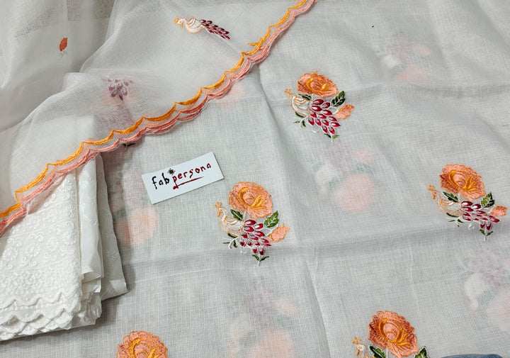 Pure Kota Doriya Resham Work Unstitched Suits