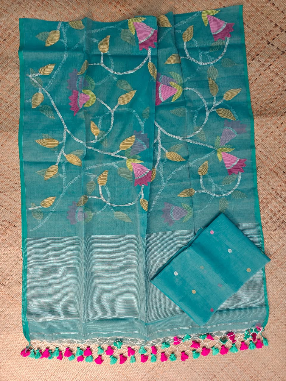 Pure Muslin Jamdani Work 2 pc Unstitched Suit