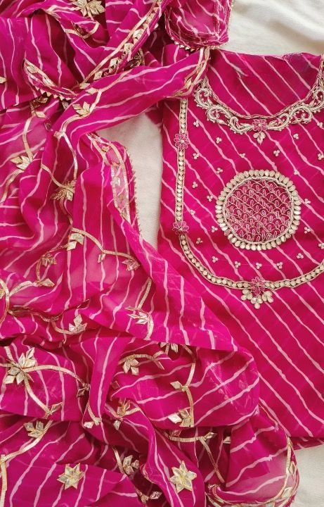 Hand Work 3 pc Unstitched Suit in Georgette