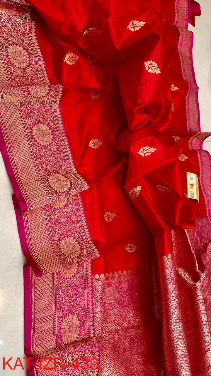 Pure Katan Silk Saree With Antique Zari Work Saree.