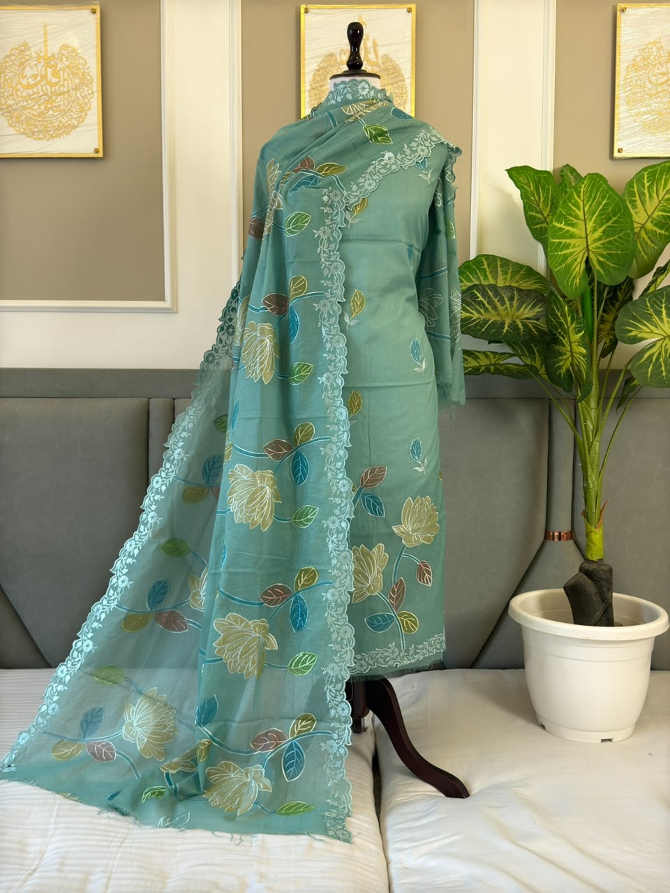 Exclusive Mal Chanderi Tissue Appliqué Suit  Collection