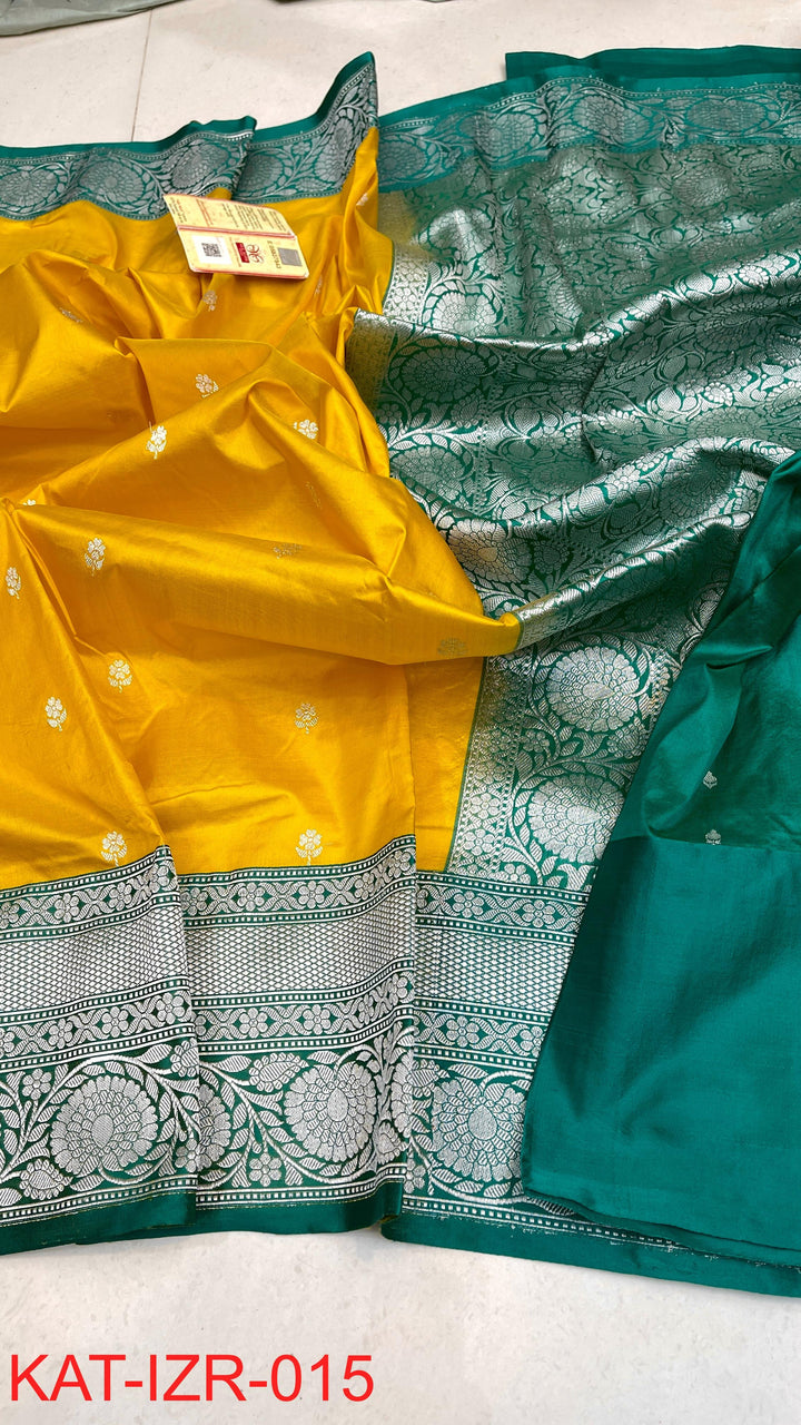 Pure Katan silk Saree with Antique Zari Work Saree.