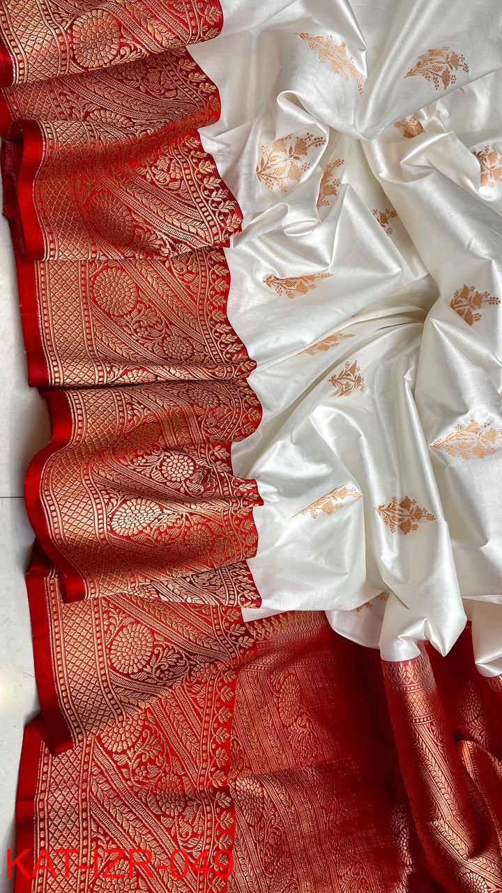 Pure Katan Silk Saree With Antique Zari Work Saree.