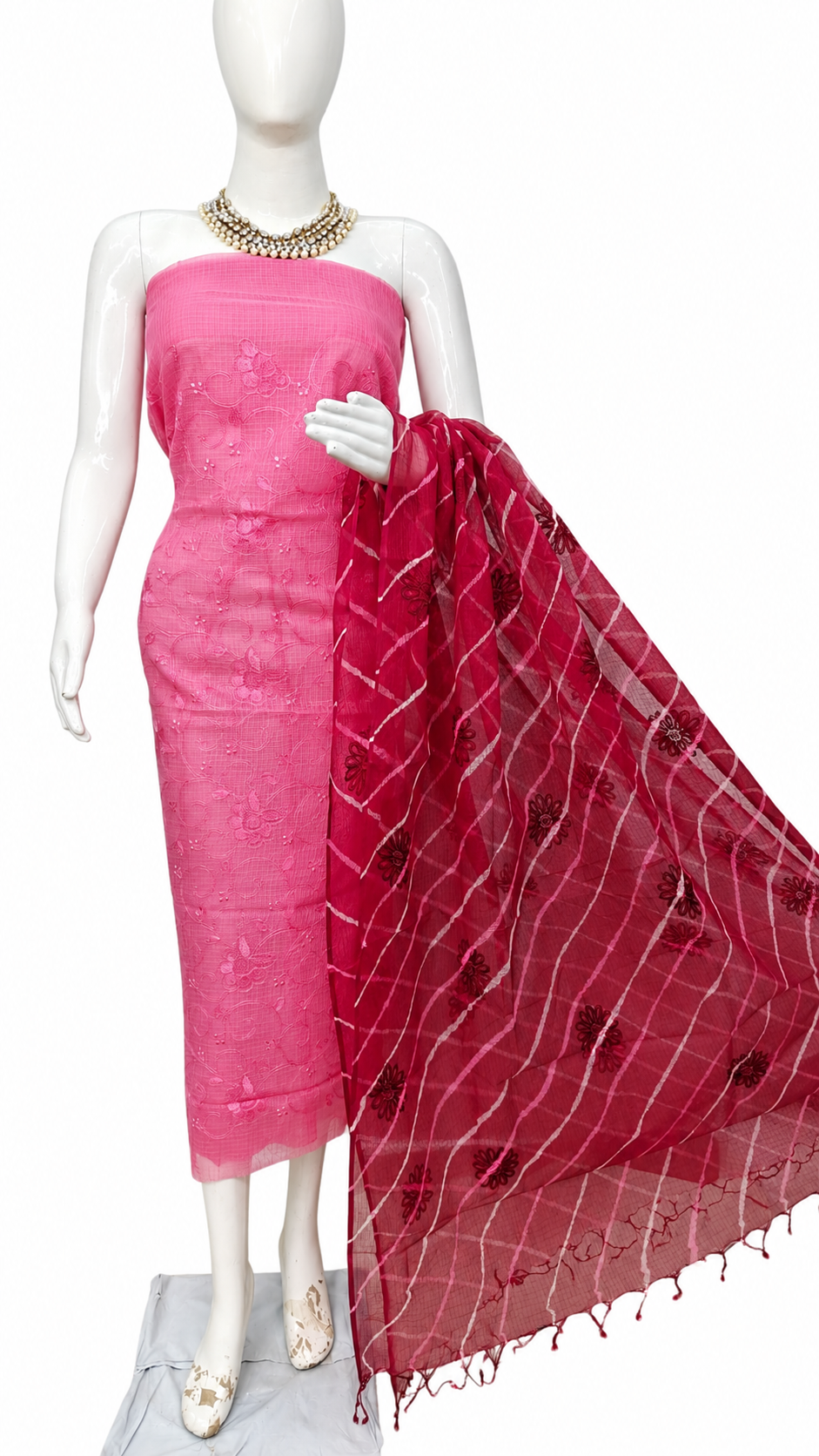 Kota Doriya Embroidery work 3-pc Unstitched Suit