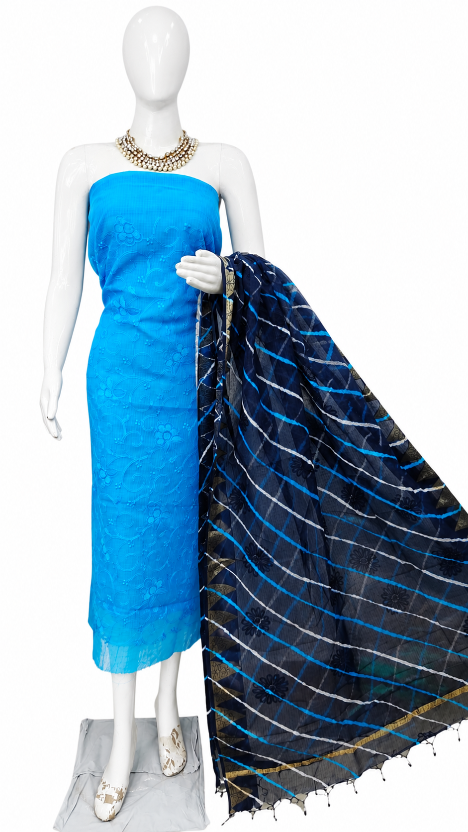 Kota Doriya Embroidery work 3-pc Unstitched Suit
