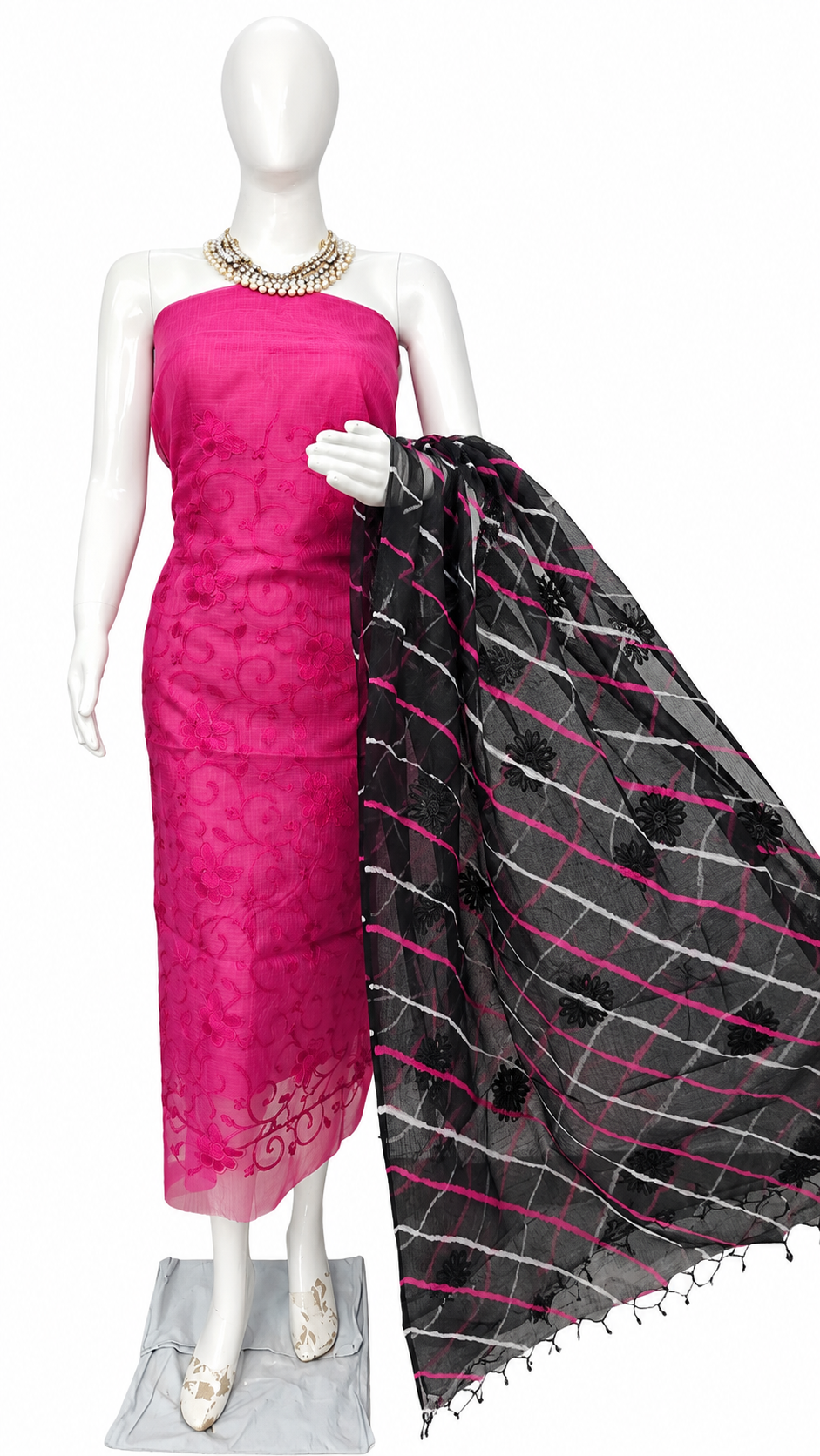 Kota Doriya Embroidery work 3-pc Unstitched Suit