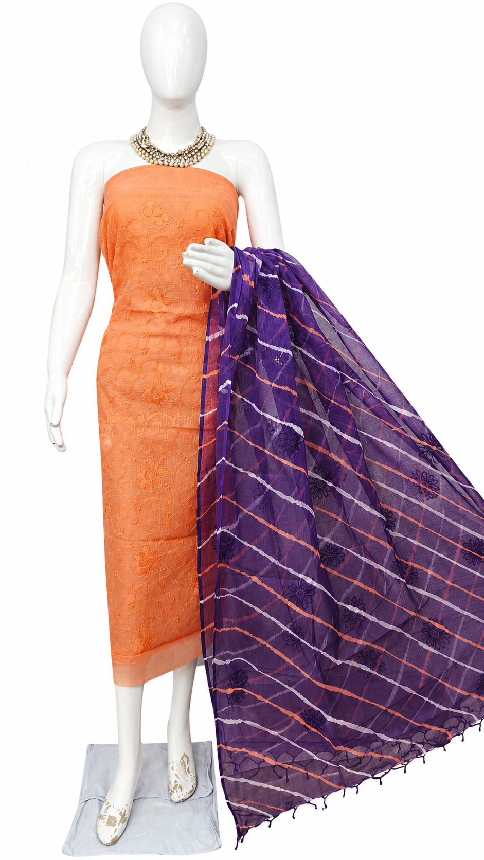 Kota Doriya Embroidery work 3-pc Unstitched Suit