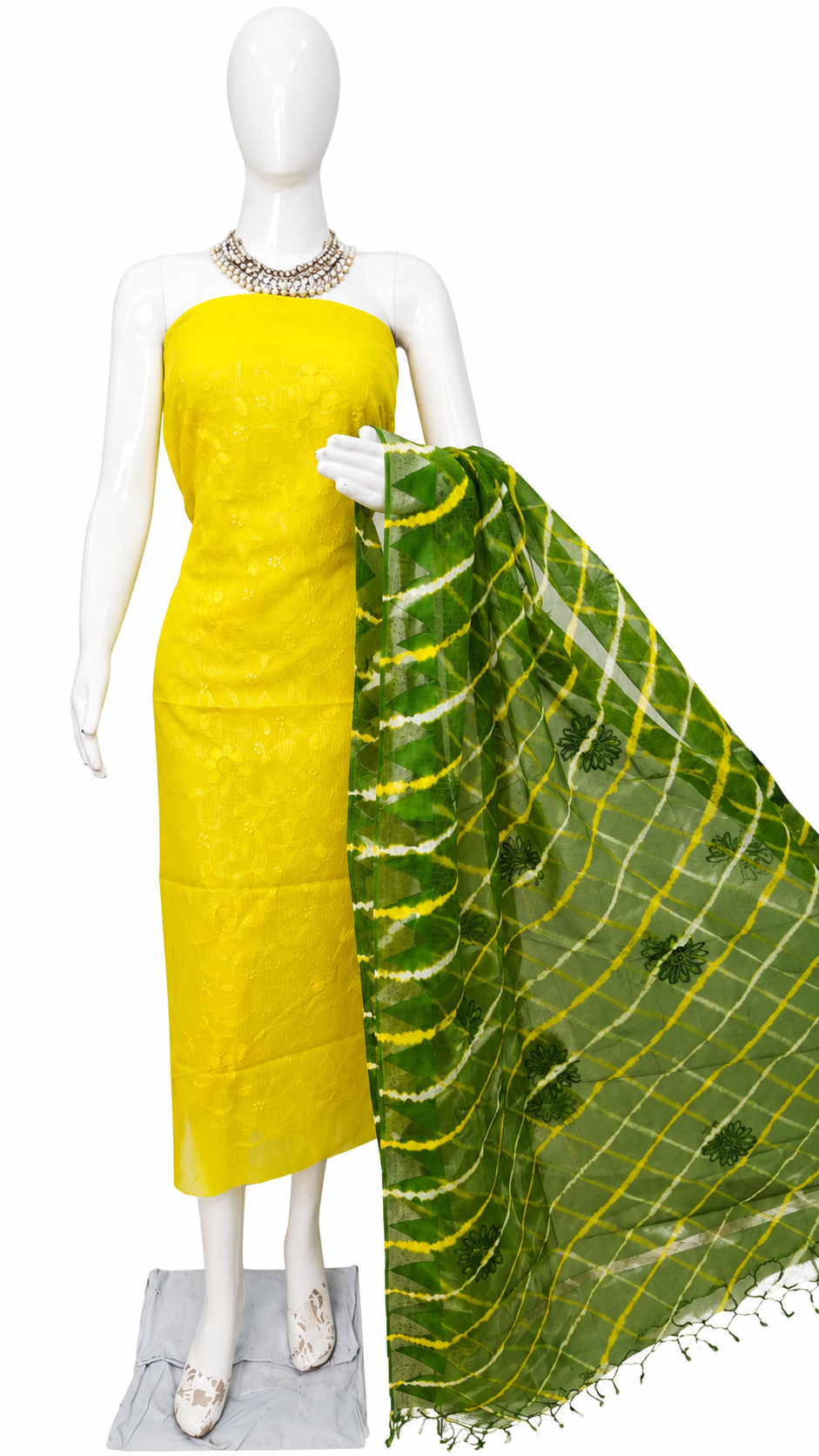 Kota Doriya Embroidery work 3-pc Unstitched Suit