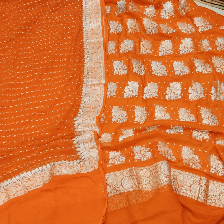 Pure Khaddi Georgette Unstitched Suit With Zari Work