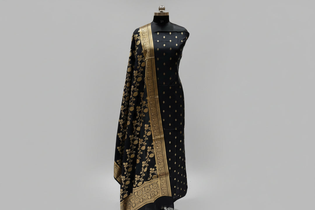 Banarasi Silk Unstitched Suit set