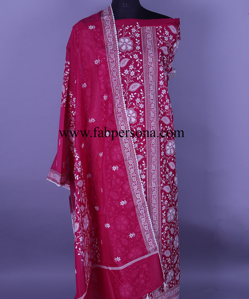 Pure Banarasi Mercerized Chanderi zari Buti weaved Unstitched Suit With Pure Mercerized Chanderi Zari weaved Dupatta.