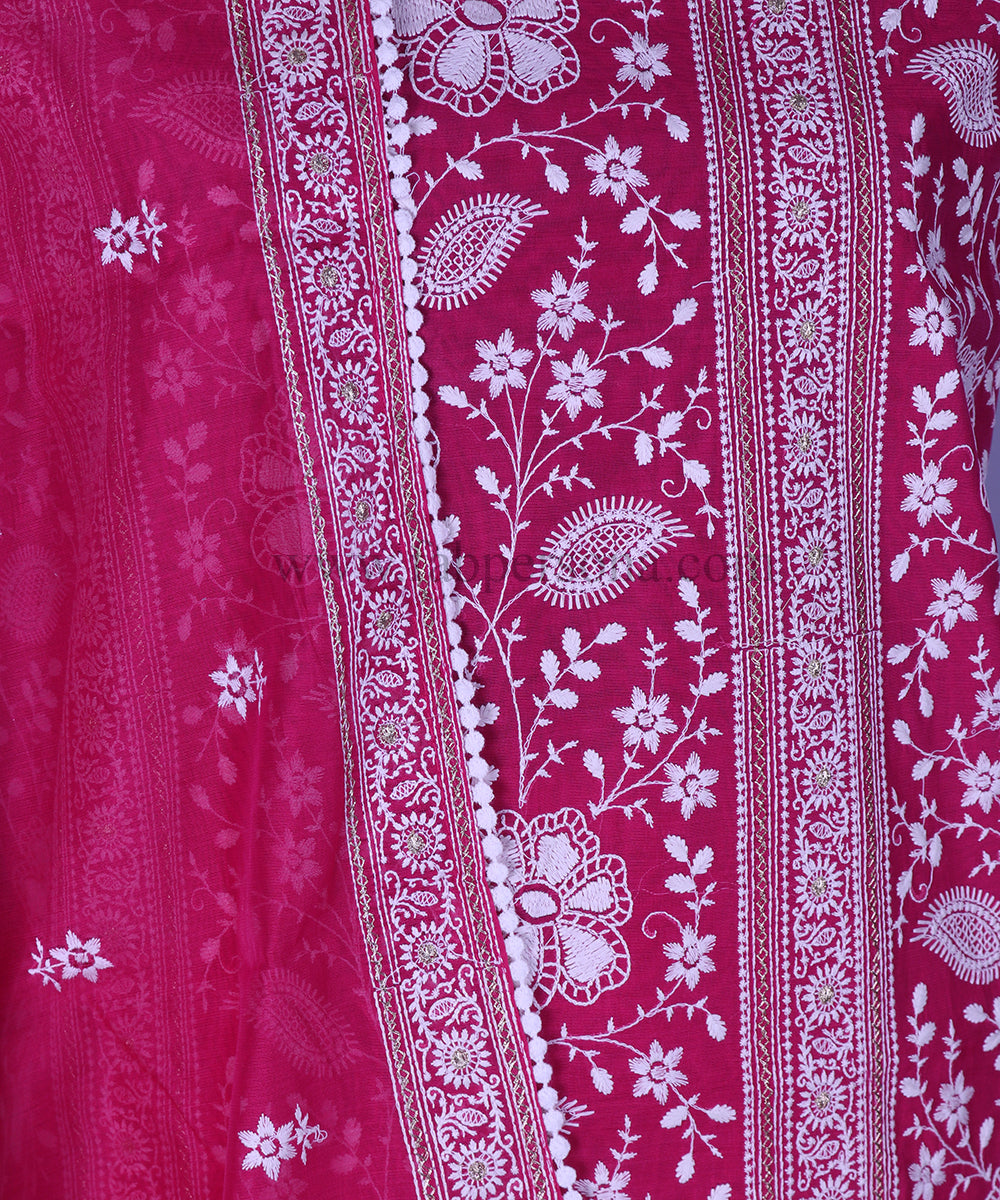 Pure Banarasi Mercerized Chanderi zari Buti weaved Unstitched Suit With Pure Mercerized Chanderi Zari weaved Dupatta.