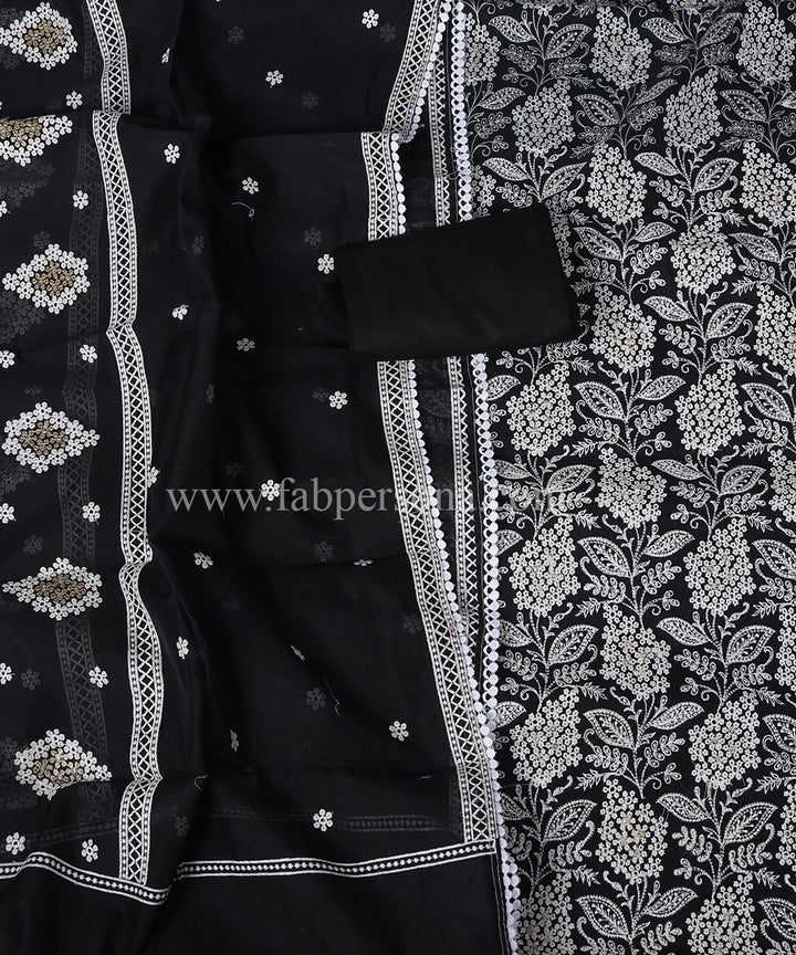 Pure Banarasi Rasham Chanderi Zari Buti Weaved Unstitched Suit With Pure Resham Chanderi Zari Weaved Dupatta.